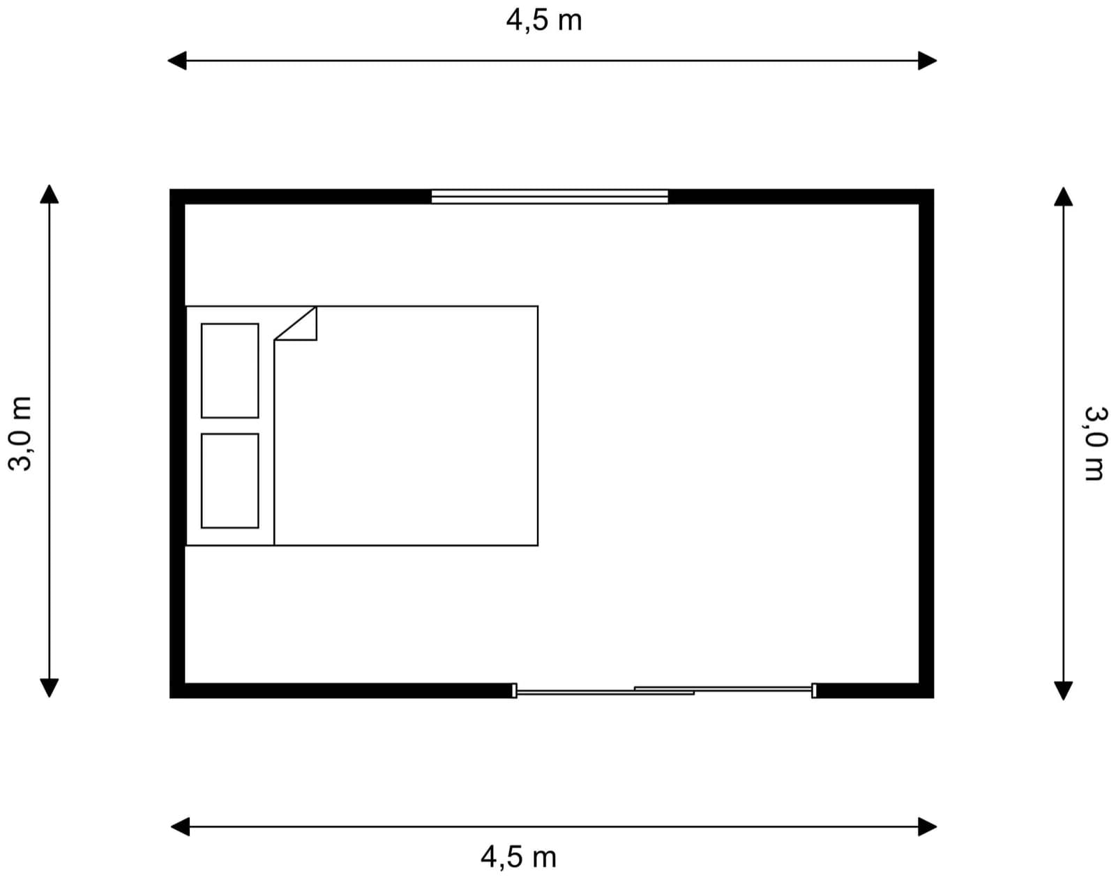 4.5×3 Studio Cabin floor plan
