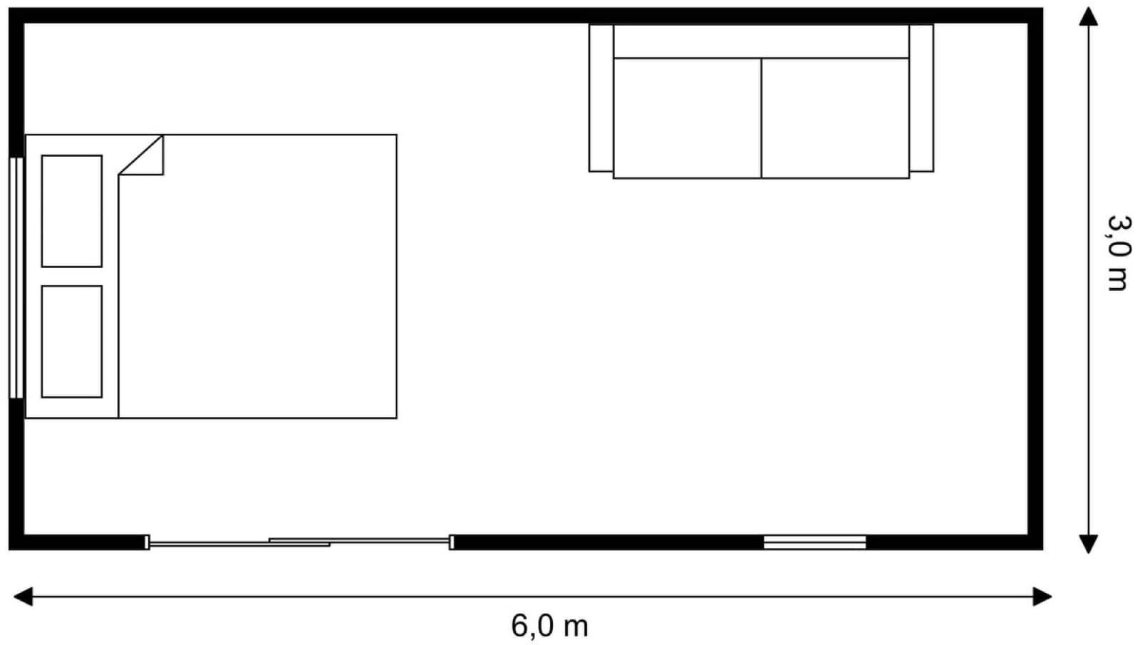 6×3 Studio Cabin floor plan